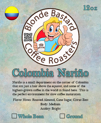 12 oz Colombia Nariño Coffee